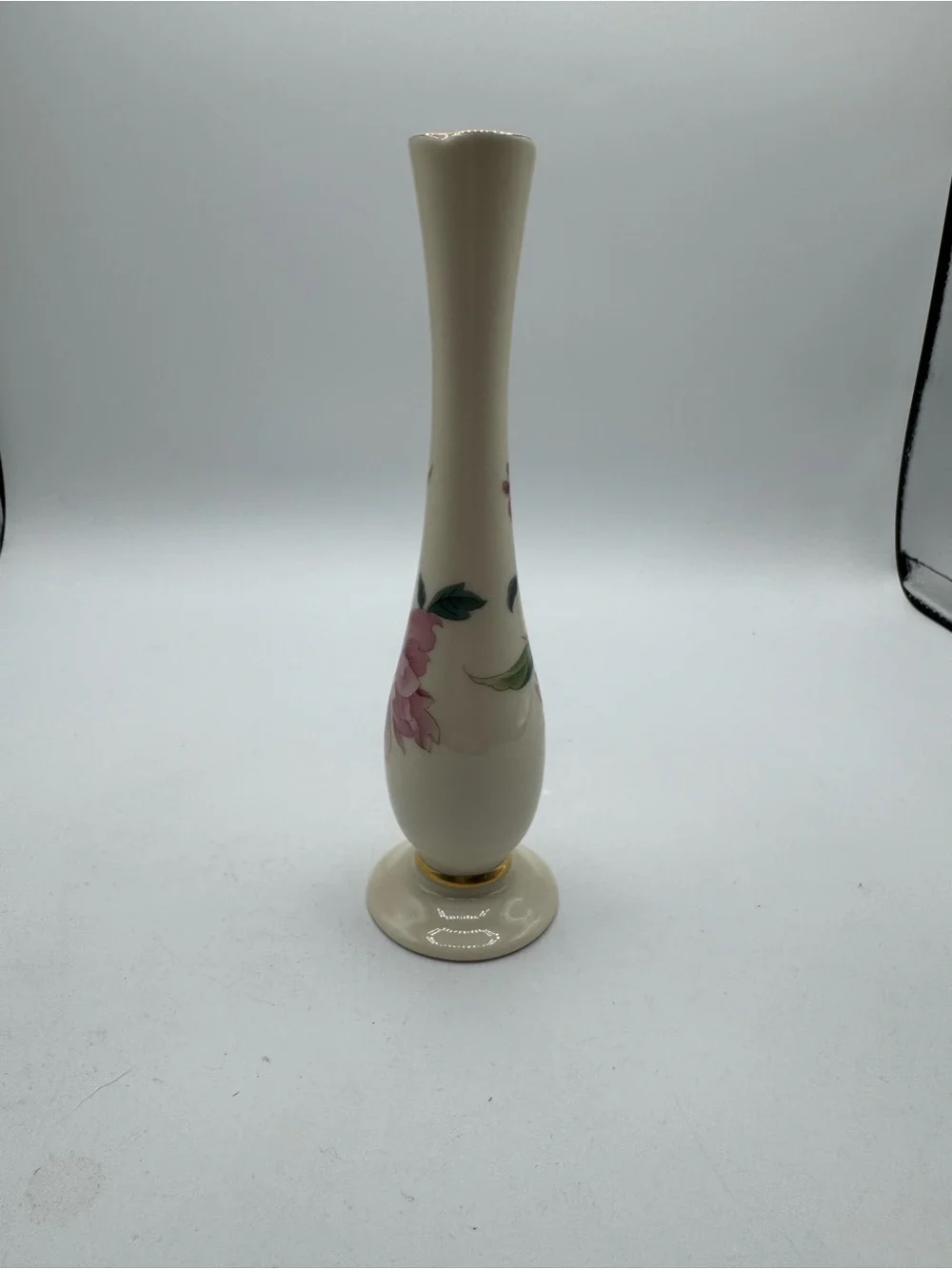Vintage Lenox Barrington Floral Vase with 24 K Gold Trim 7.5” Tall